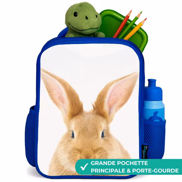 Sac à dos enfant - Bleu - Reniflements avec la tête satisfaite — 5