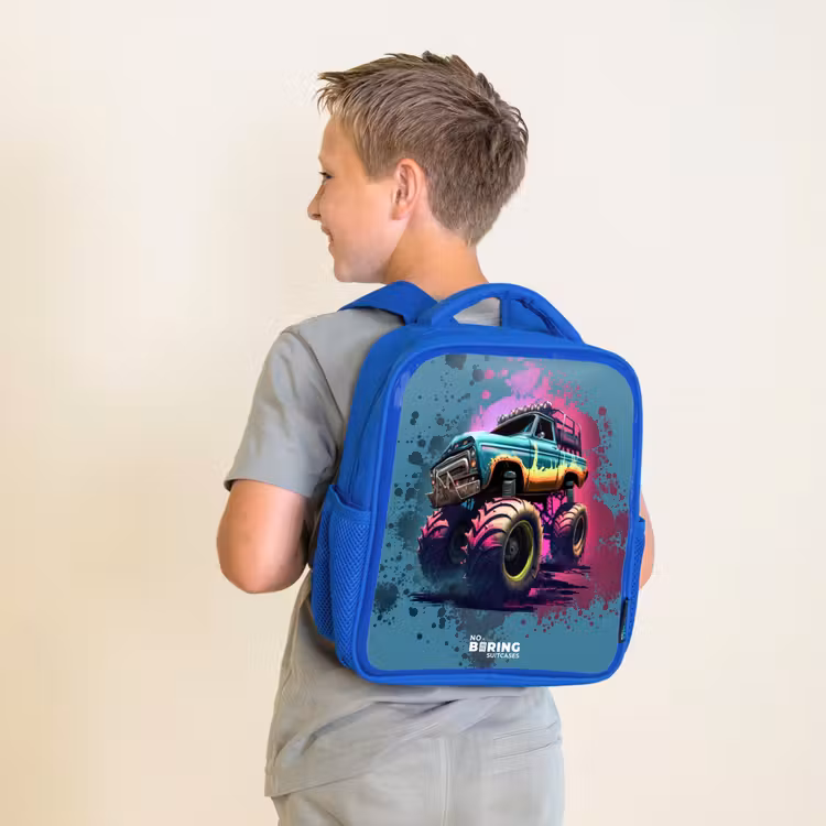 Sac à dos enfant - Bleu - Roues de monstre — 2
