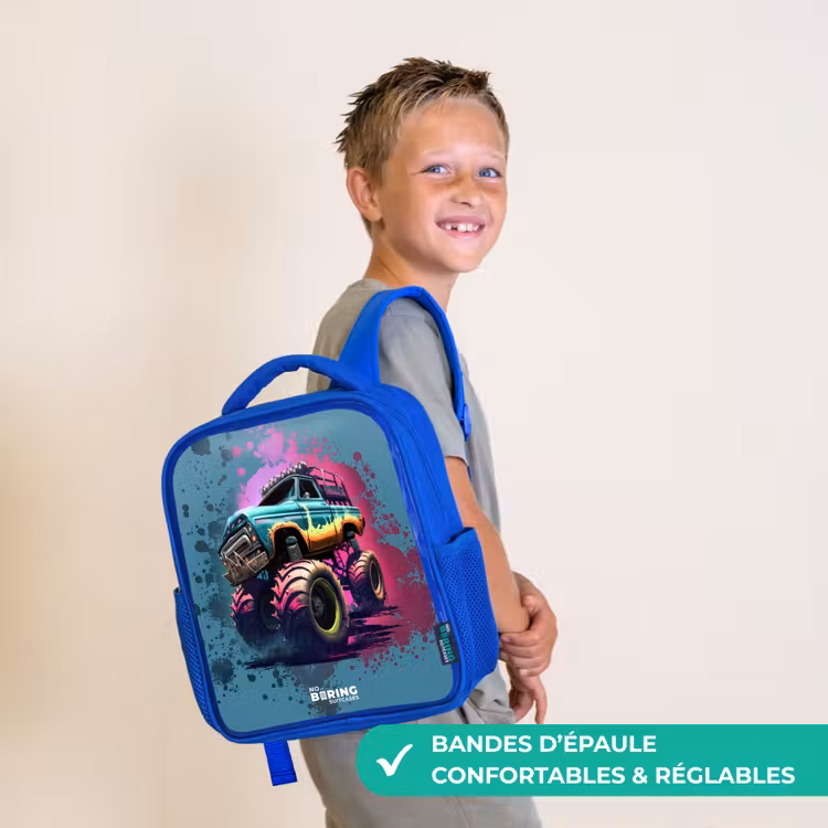 Sac à dos enfant - Bleu - Roues de monstre — 4