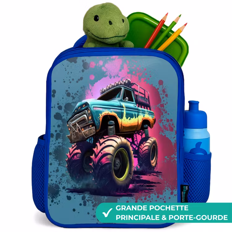 Sac à dos enfant - Bleu - Roues de monstre — 5