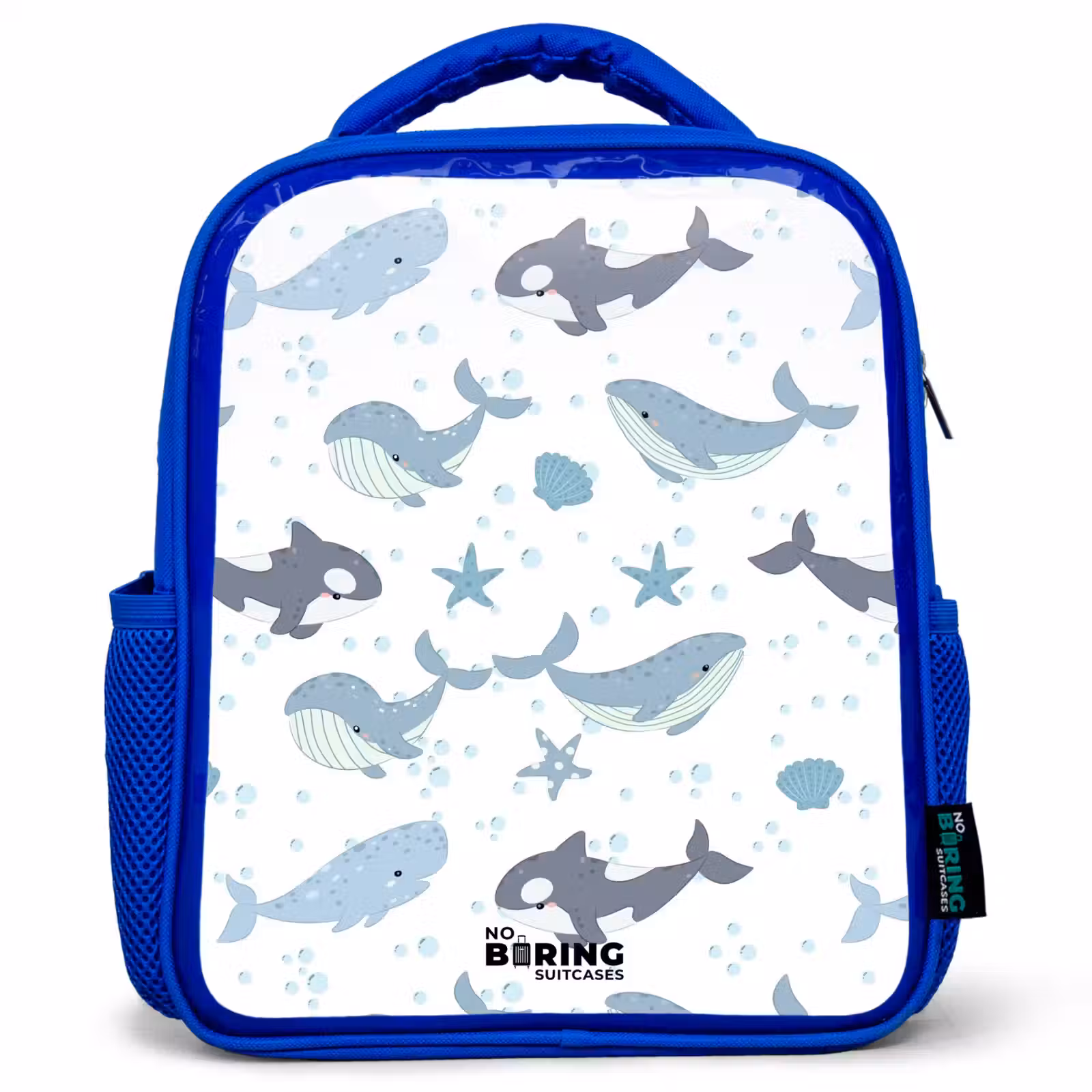 Sac à dos enfant - Bleu - Motif de baleine avec coquillages bleus — 1