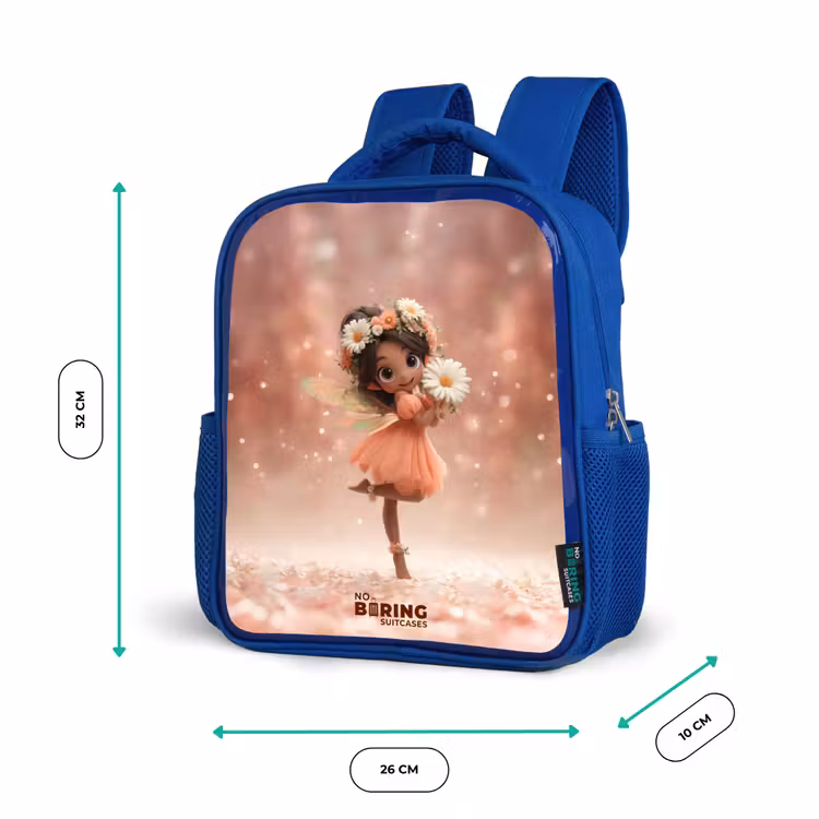 Sac à dos enfant avec nom - Bleu - Fée avec marguerites — 6