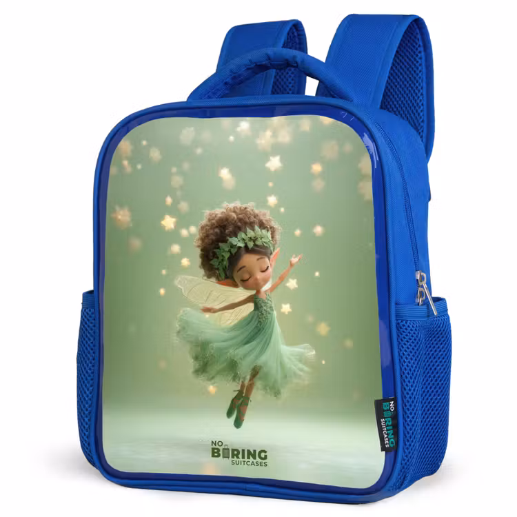 Sac à dos enfant avec nom - Bleu - Fée dansante dans la lumière verte — 7