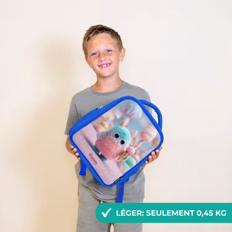 Sac à dos enfant avec nom - Bleu - Sweet Monster Candy Adventure — 3