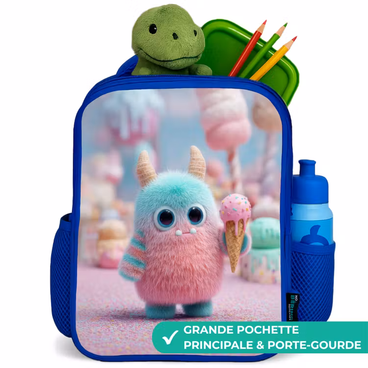Sac à dos enfant avec nom - Bleu - Sweet Monster Candy Adventure — 5