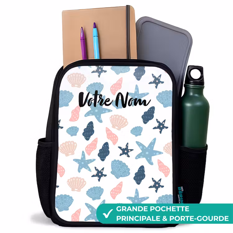 Sac à dos enfant - Noir - Motif coquillage coloré — 10