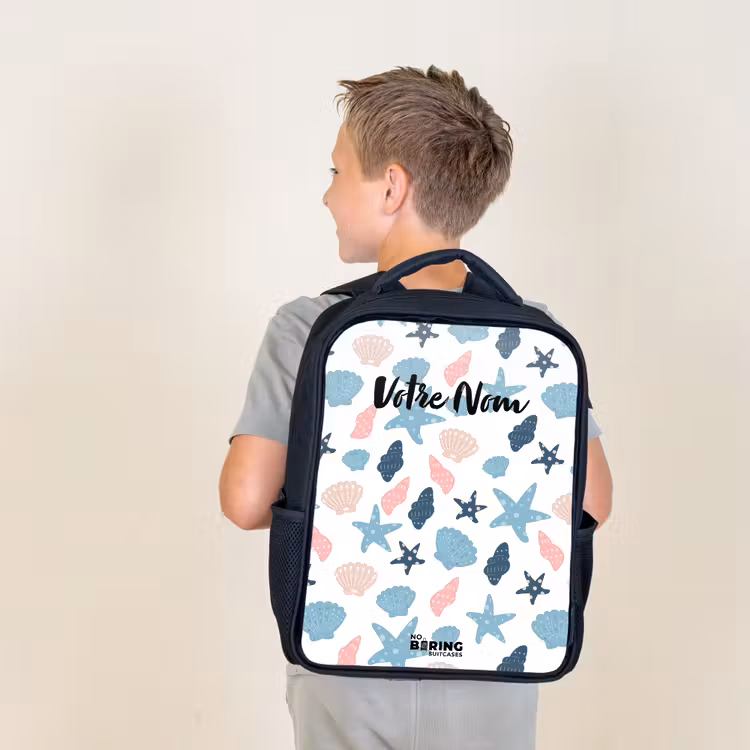 Sac à dos enfant - Noir - Motif coquillage coloré — 2