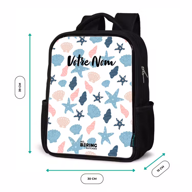 Sac à dos enfant - Noir - Motif coquillage coloré — 8
