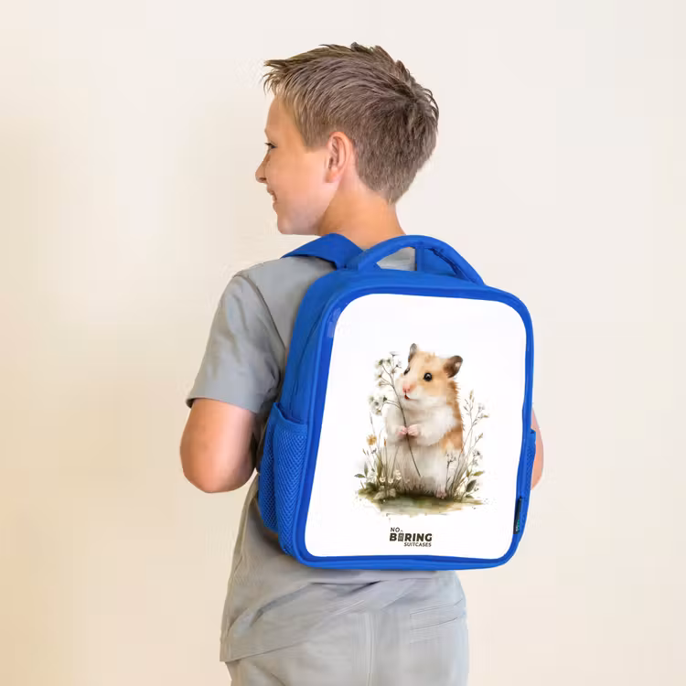 Sac à dos enfant avec nom - Bleu - Animal - Nature - Hamster — 2