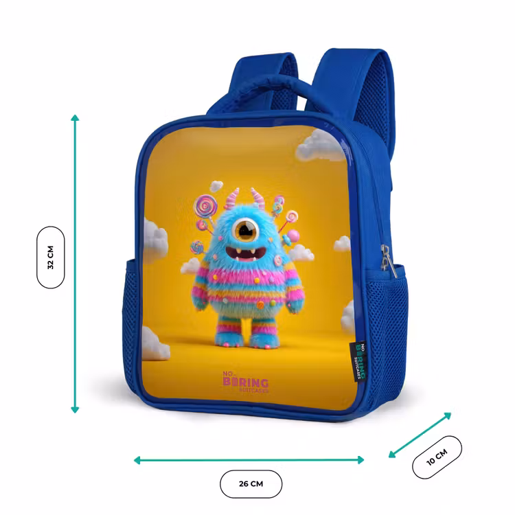 Sac à dos enfant avec nom - Bleu - Bonbons - Monstre - Arc-en-ciel — 6
