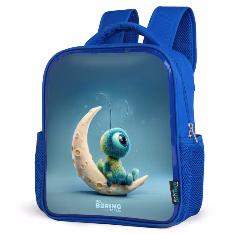 Sac à dos enfant avec nom - Bleu - Créature rêveuse sur la lune — 7