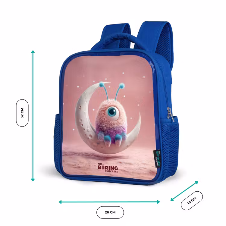 Sac à dos enfant avec nom - Bleu - Fauteuil à bascule avec Fluffy Weasel — 6