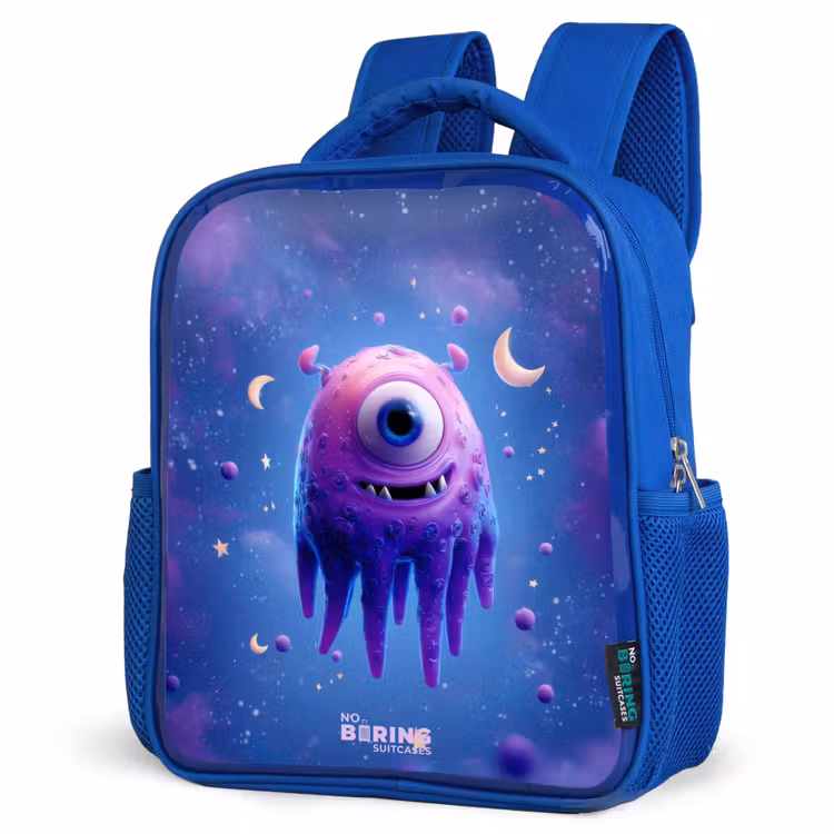 Sac à dos enfant avec nom - Bleu - Joyeuse paire d'yeux dans l'espace — 7