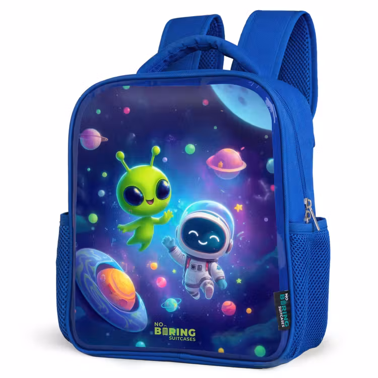Sac à dos enfant avec nom - Bleu - Joyeuse rencontre dans l'espace — 7