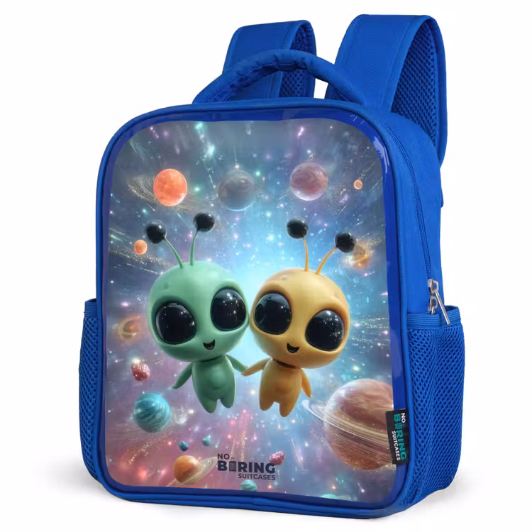 Sac à dos enfant avec nom - Bleu - Joyeux amis extraterrestres — 7