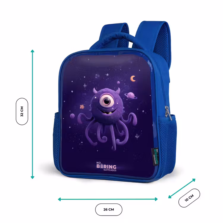 Sac à dos enfant avec nom - Bleu - Monstre cosmique à tentacules — 6