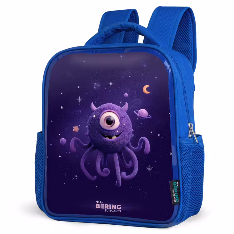 Sac à dos enfant avec nom - Bleu - Monstre cosmique à tentacules — 7