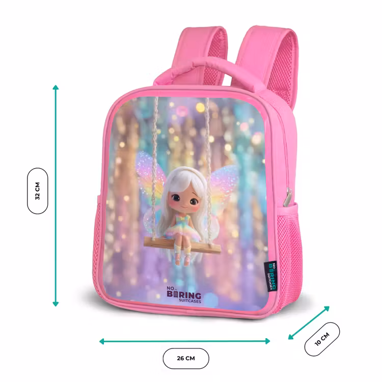 Sac à dos enfant avec nom - Rose - Fée - Elfe - Arc-en-ciel — 3