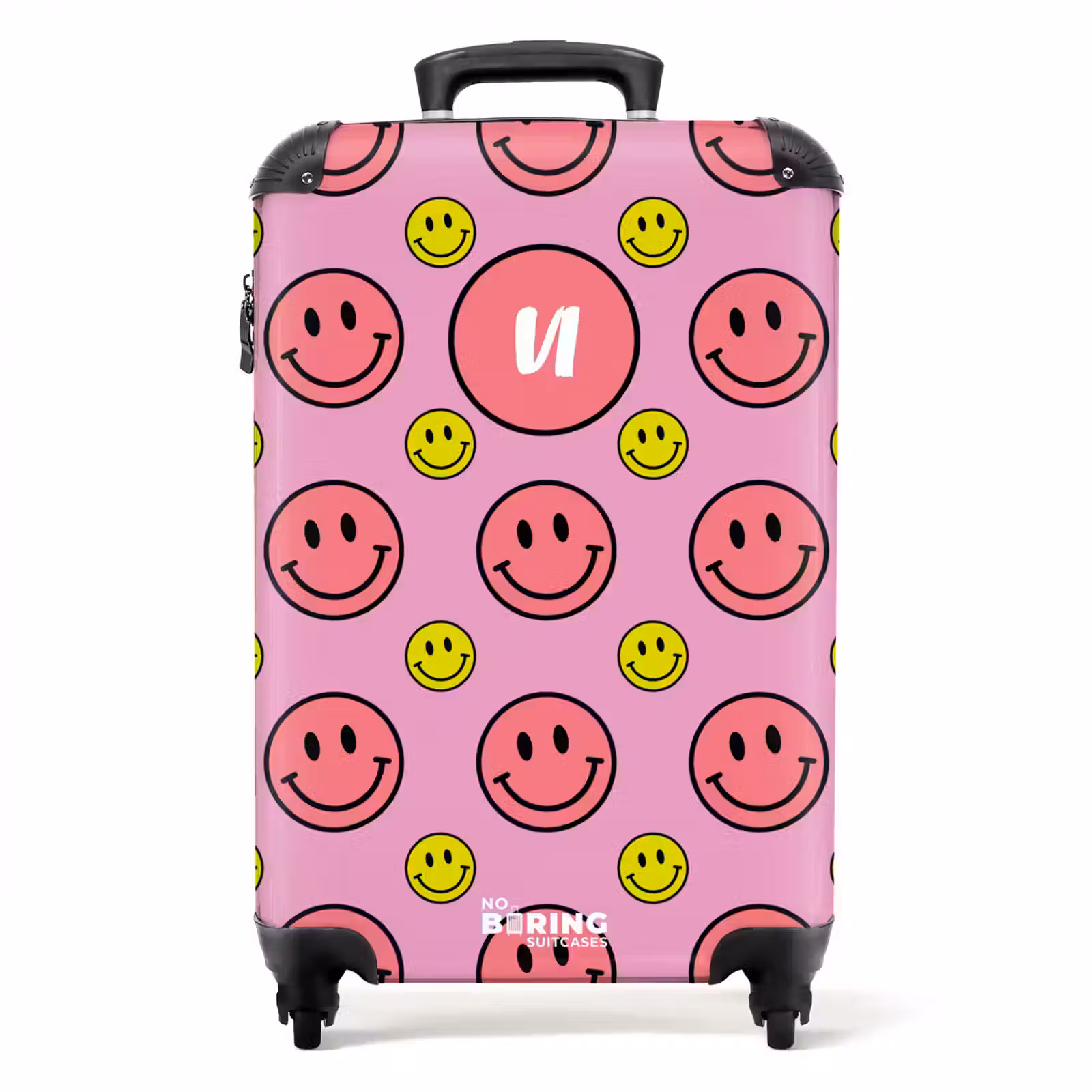 Valise avec nom - Tout sourire rose — 1
