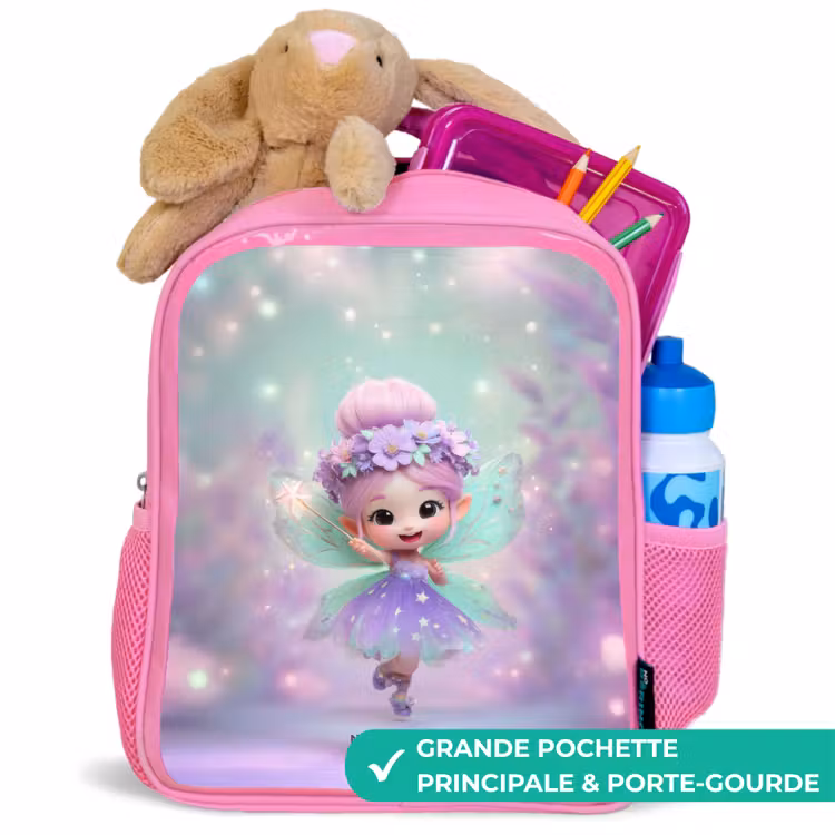 Sac à dos enfant avec nom - Rose - Elfe - Magie — 2