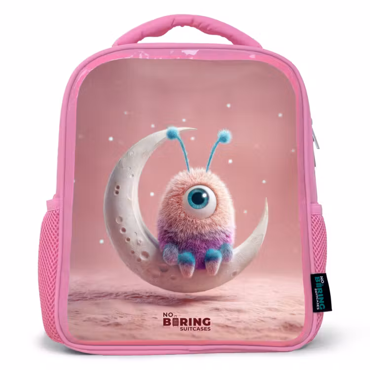 Sac à dos enfant avec nom - Rose - Fauteuil à bascule avec Fluffy Weasel — 1