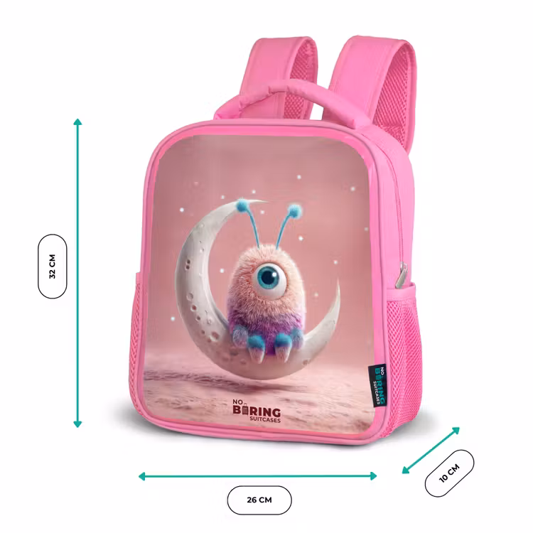 Sac à dos enfant avec nom - Rose - Fauteuil à bascule avec Fluffy Weasel — 3