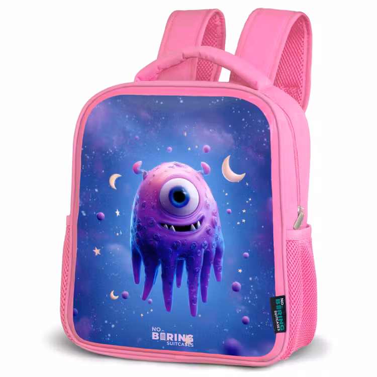 Sac à dos enfant avec nom - Rose - Joyeuse paire d'yeux dans l'espace — 4