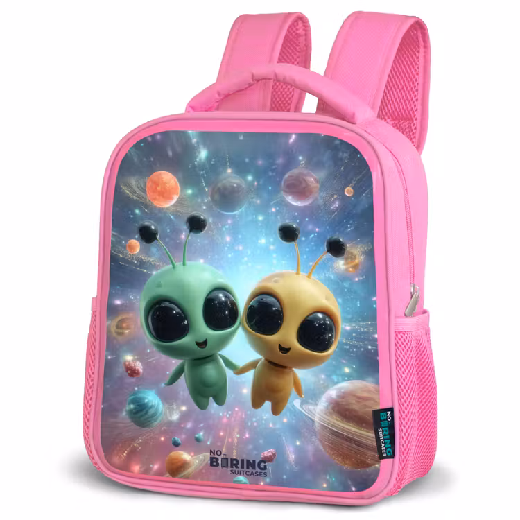 Sac à dos enfant avec nom - Rose - Joyeux amis extraterrestres — 4