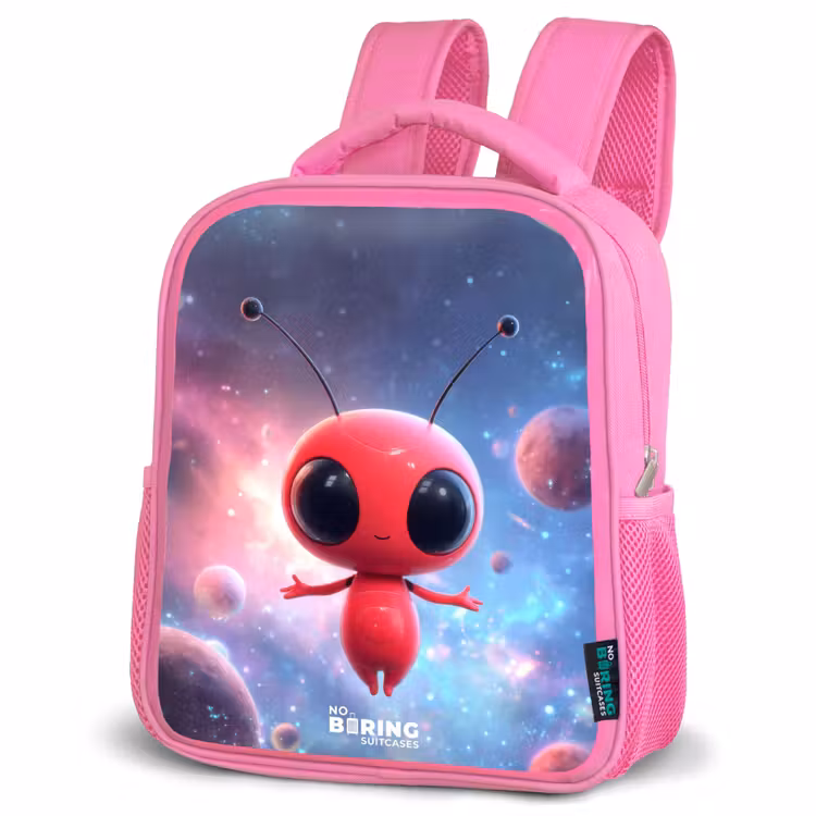 Sac à dos enfant avec nom - Rose - L'être de l'espace rouge dans la danse cosmique — 4