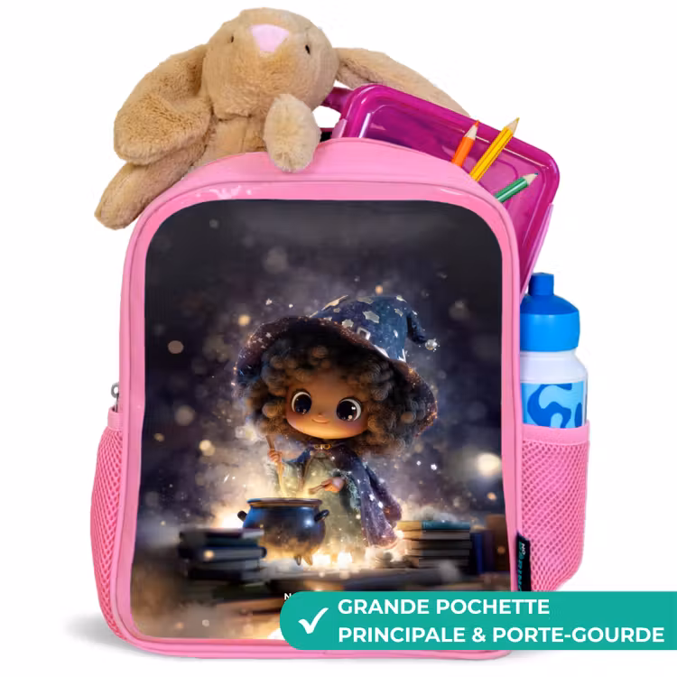 Sac à dos enfant avec nom - Rose - Nuit magique — 2