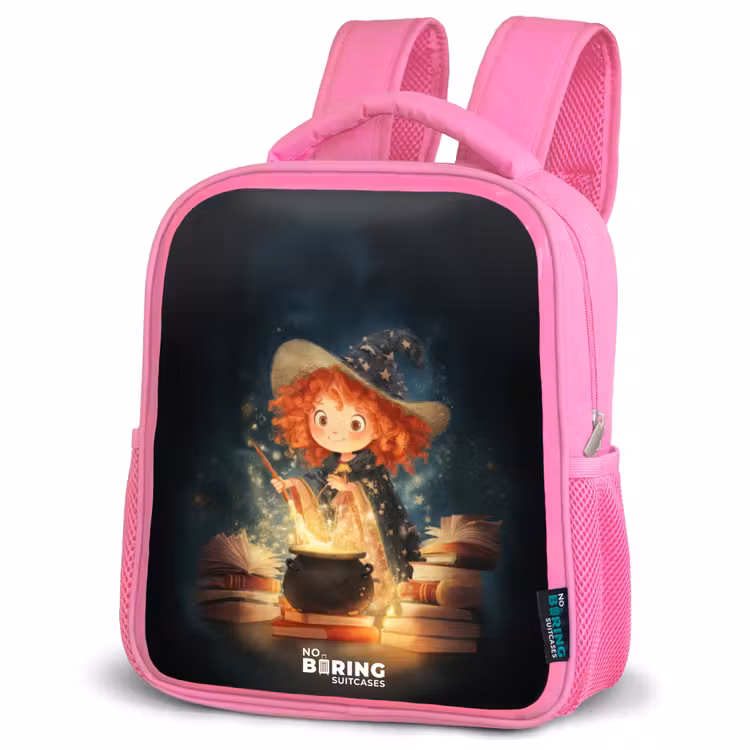 Sac à dos enfant avec nom - Rose - Sorcière avec potion étincelante — 4