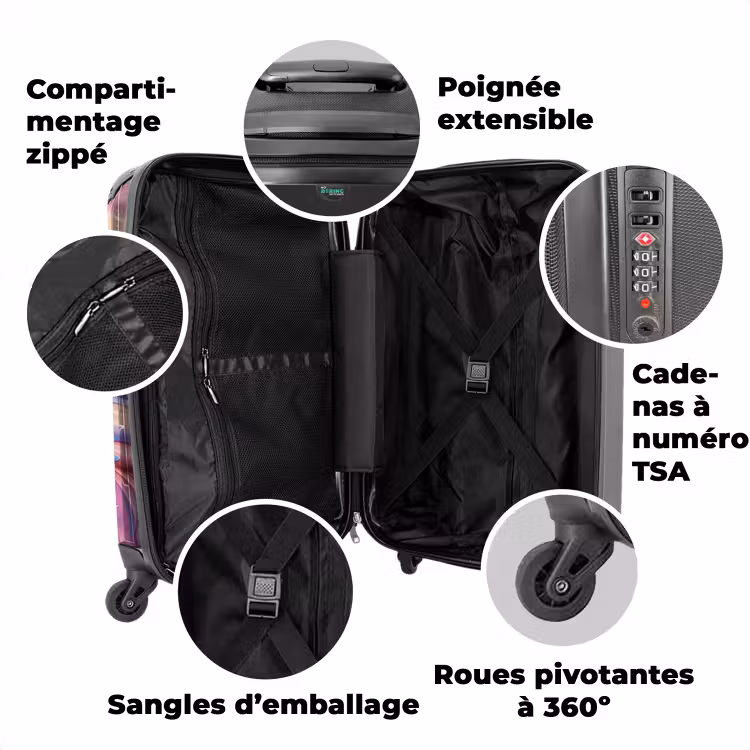 Valise avec nom - Tourbillon pastel — 3
