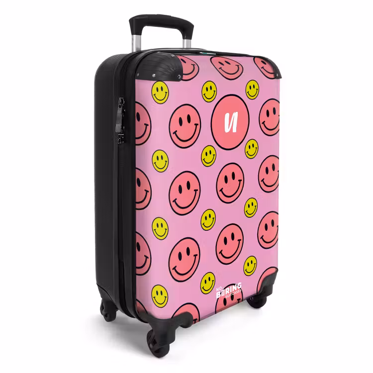 Valise avec nom - Tout sourire rose — 2