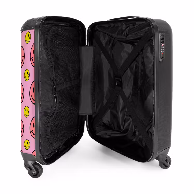 Valise avec nom - Tout sourire rose — 4