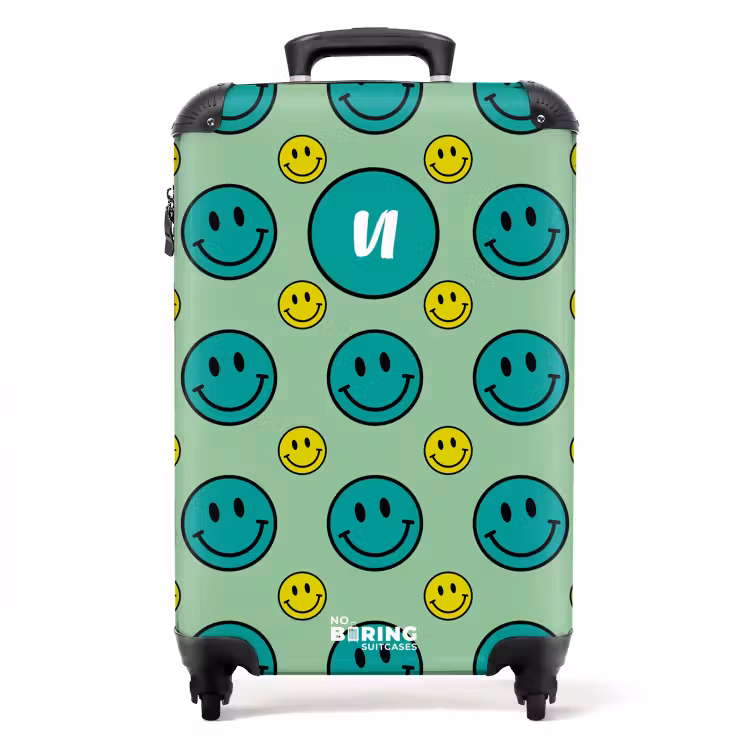 Valise avec nom - Tout sourire vert — 1