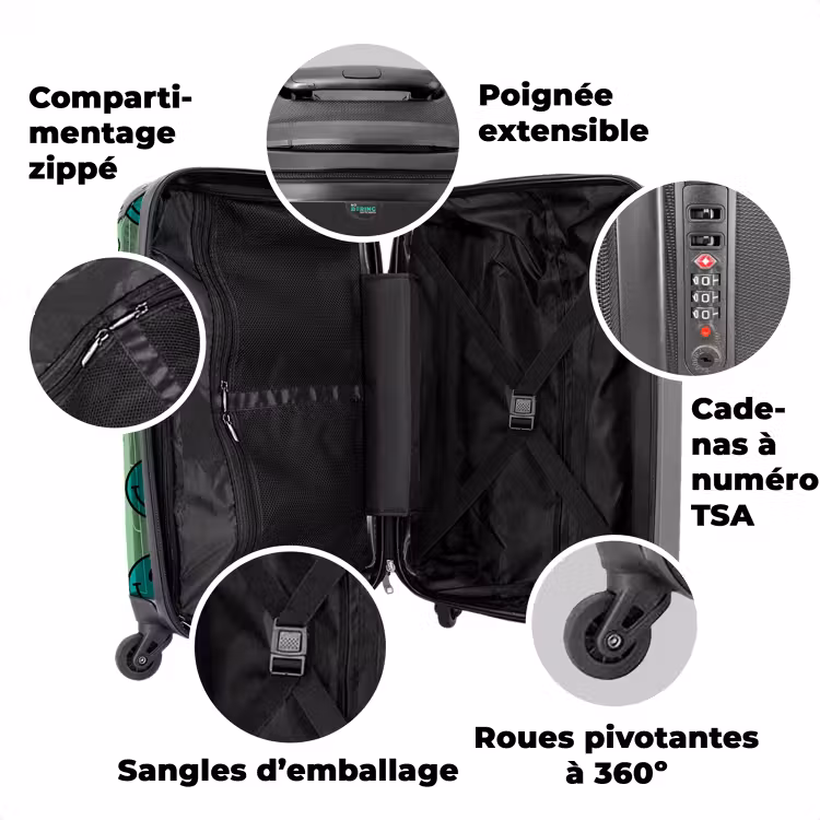 Valise avec nom - Tout sourire vert — 3