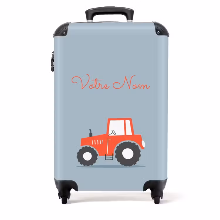 Valise - Tracteur Rouge sur Fond Bleu — 1