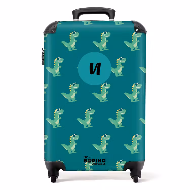 Valise avec nom - Tyrannosaure à lunettes — 1