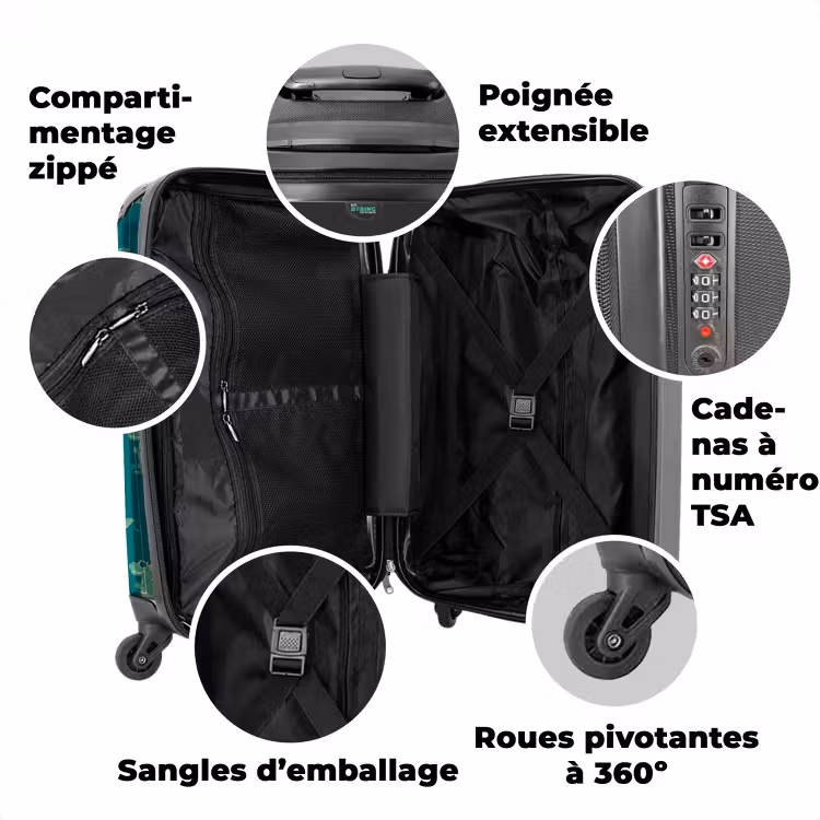 Valise avec nom - Tyrannosaure à lunettes — 3