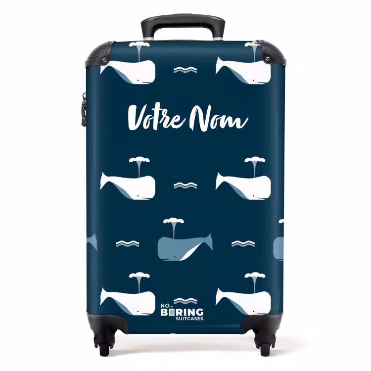 Valise avec nom - Vague de baleine — 1