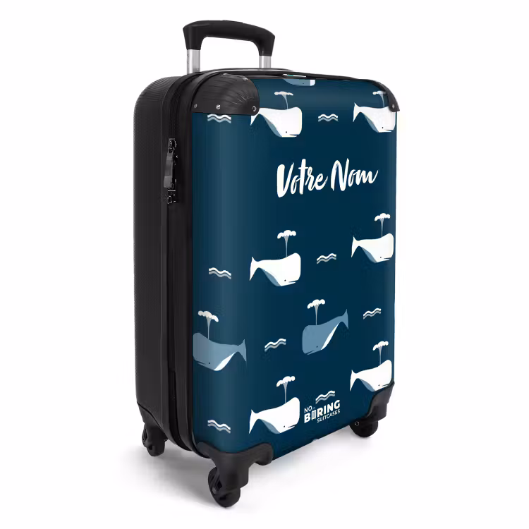 Valise avec nom - Vague de baleine — 2