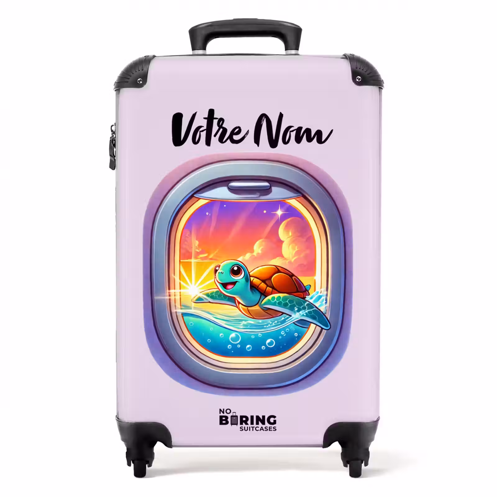 Valise avec nom - Tortue coucher de soleil — 1