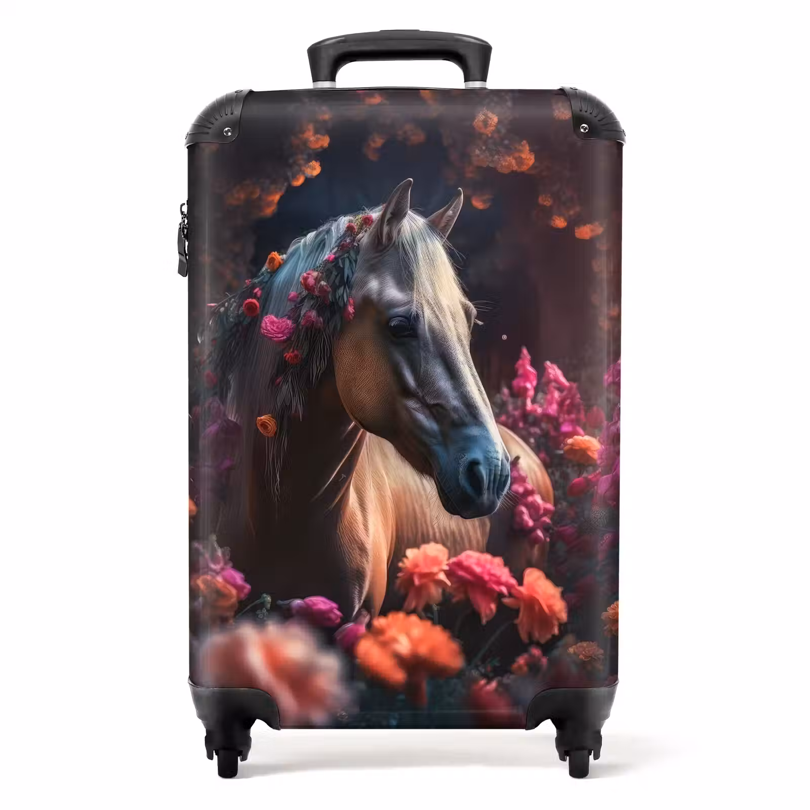 Valise - Valise - Cheval - Fleurs - Violet - Orange - Animaux — 1