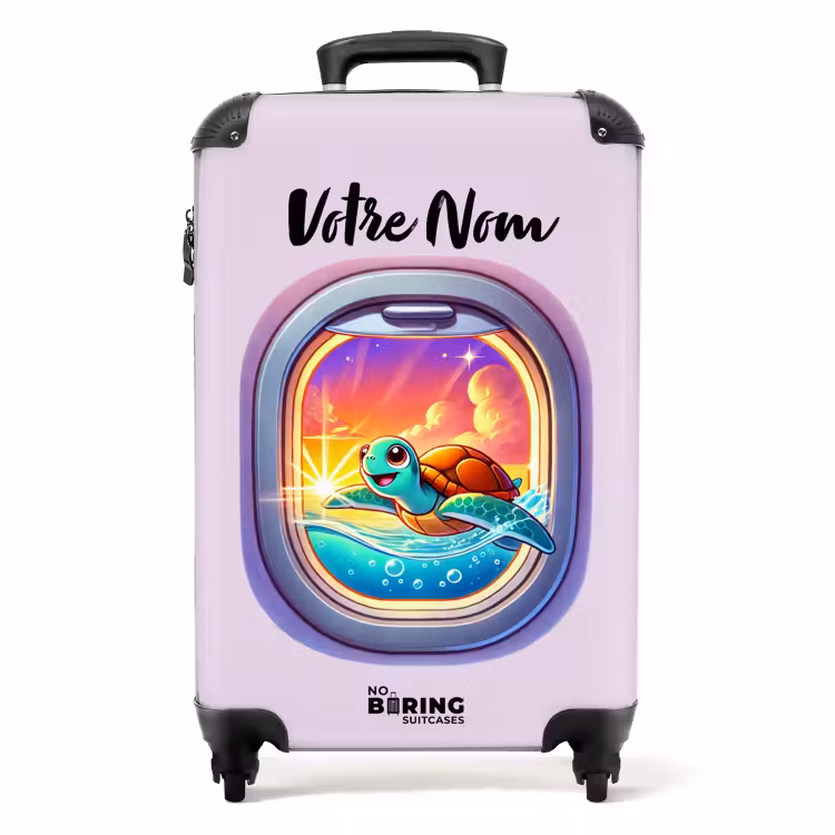 Valise avec nom - Tortue coucher de soleil — 1