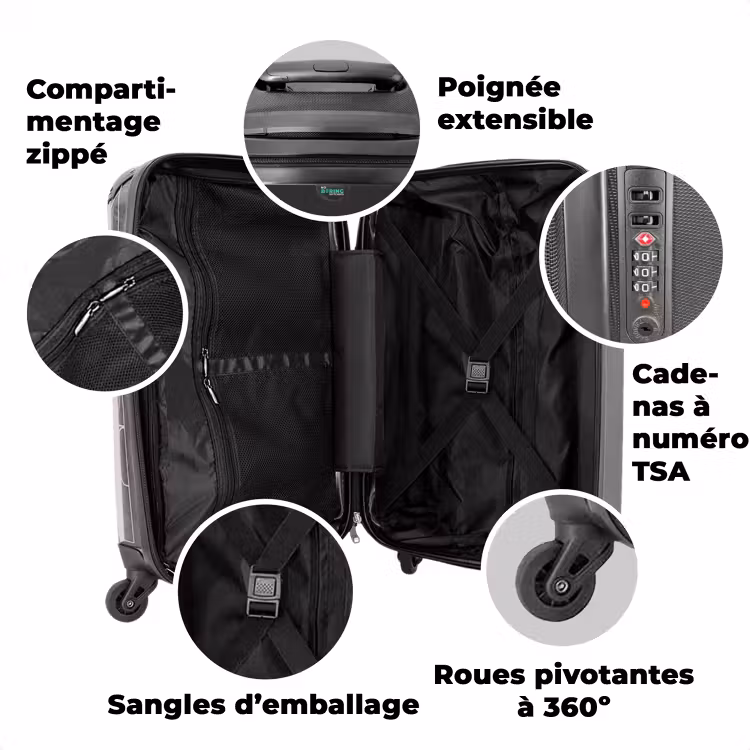 Valise avec nom - Tortue coucher de soleil — 3