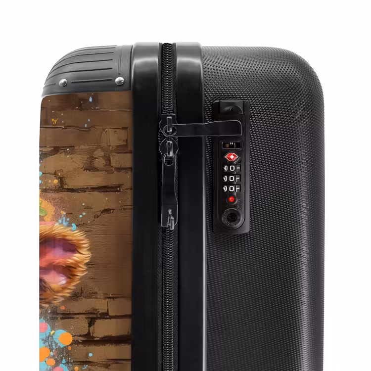 Valise - Vache graffiti avec fleurs colorées — 5