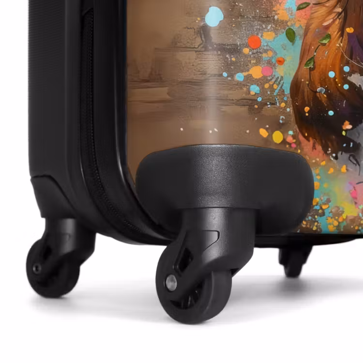 Valise - Vache graffiti avec fleurs colorées — 6