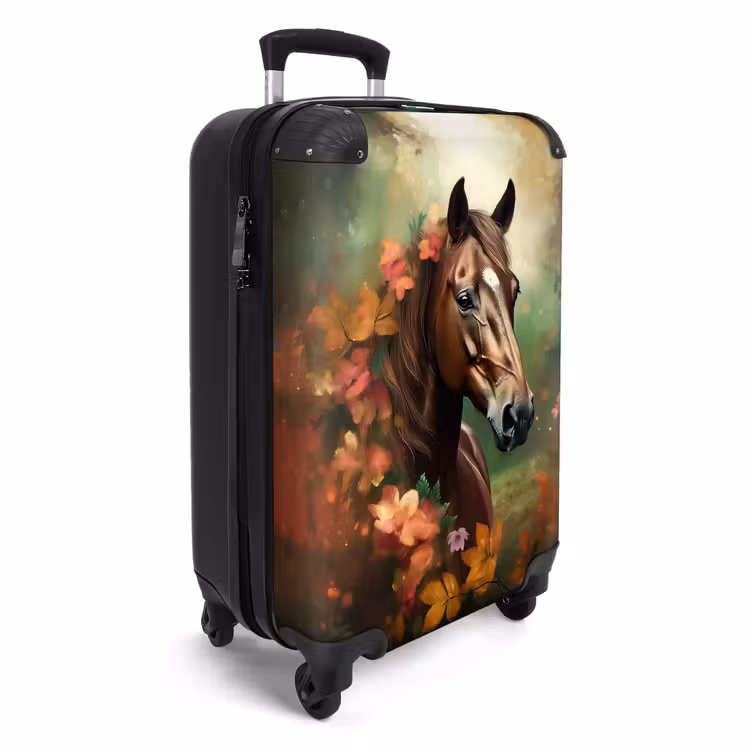 Valise - Valise - Cheval - Fleurs - Nature - Animaux - Forêt - Orange — 2