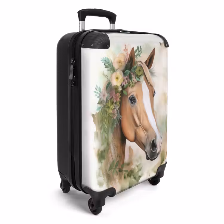 Valise - Valise - Cheval - Fleurs - Nature - Aquarelle - Animaux — 2