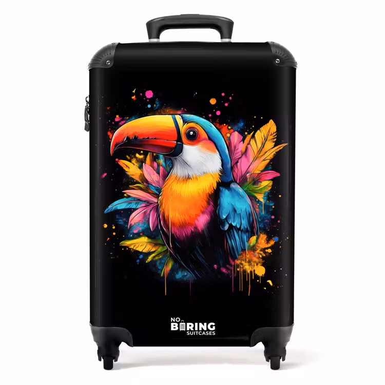 Valise - Toucan avec feuilles tropicales — 1